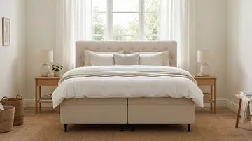 Hilton Plus Komplett Sängpaket med Förvaring 160x200 cm - Ljusbeige - Products - Möbler - Säng - Säng med förvaring