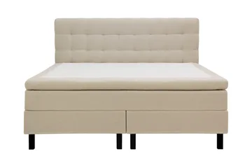 HVILA Classic Komplett Sängpaket 180x200 cm Kontinentalsäng med rutad sänggavel, Beige / Teddy