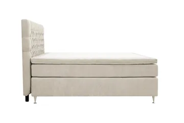 HVILA Lyx Komplett Sängpaket 160x200 cm Kontinentalsäng med knappad sänggavel i chenille - Beige - Products - Möbler - Säng - Kontinentalsäng
