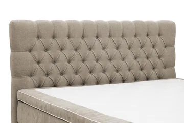 HVILA Lyx Komplett Sängpaket 160x200 cm Kontinentalsäng med knappad sänggavel i chenille - Brun - Products - Möbler - Säng - Kontinentalsäng