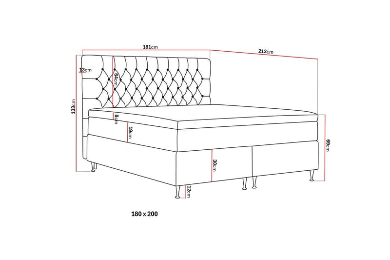 HVILA Lyx Kontinentalsäng 180x200 cm - Ljusgrå - Products - Möbler - Säng - Kontinentalsäng