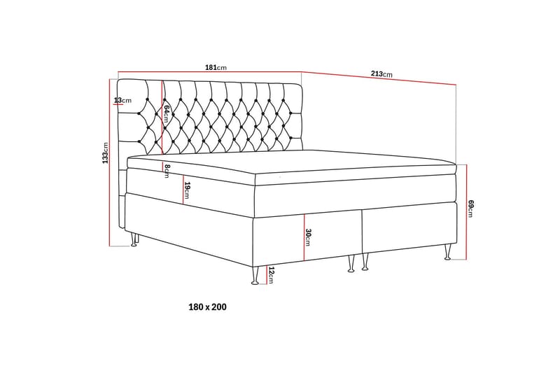 HVILA Lyx Kontinentalsäng 180x200 cm - Ljusgrå - Products - Möbler - Säng - Kontinentalsäng