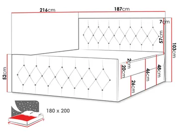 Jitendra Sängpaket Kontinentalsäng 180x200 cm med Förvaring - Röd - Products - Möbler - Säng - Komplett sängpaket