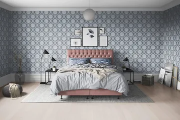 Joluma Sängpaket Medium 180x200 cm - (+Fler val) 180x200 cm Mörkrosa - Products - Möbler - Säng - Kontinentalsäng