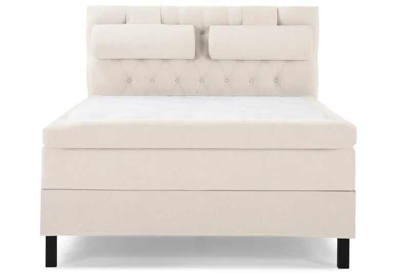 Lucky Komplett Sängpaket 140x200 Memory Diamant Sänggavel, Nackkudde Stor Beige