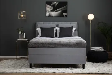 Lucky Komplett Sängpaket 140x200 Skum Diamant Sänggavel - Nackkudde Stor Mellangrå - Products - Möbler - Säng - Kontinentalsäng
