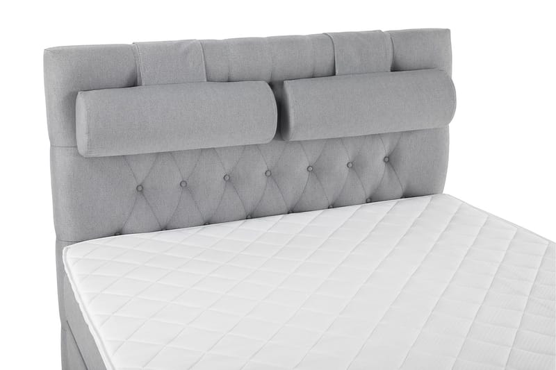 Lucky Komplett Sängpaket 140x200 Skum Diamant Sänggavel - Nackkudde Stor Mellangrå - Products - Möbler - Säng - Kontinentalsäng