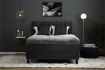 Lucky Komplett Sängpaket 140x200 Polyeter Diamant - Svart / Grå - Products - Möbler - Säng - Kontinentalsäng