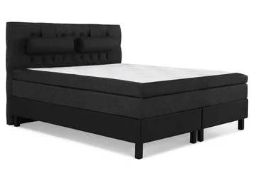 Lucky Komplett Sängpaket 160x200 Latex Diamant - Nackkudde Stor Svart/Grå/PU - Products - Möbler - Säng - Kontinentalsäng