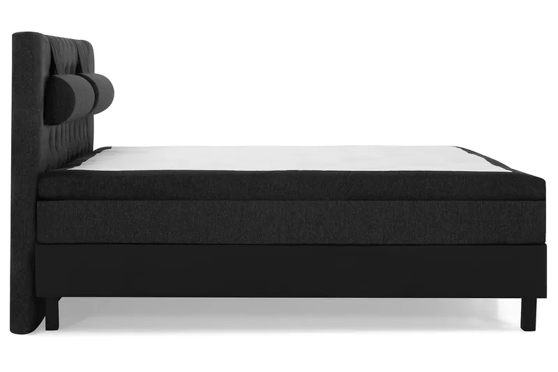 Lucky Komplett Sängpaket 160x200 Latex Diamant - Nackkudde Stor Svart/Grå/PU - Products - Möbler - Säng - Kontinentalsäng