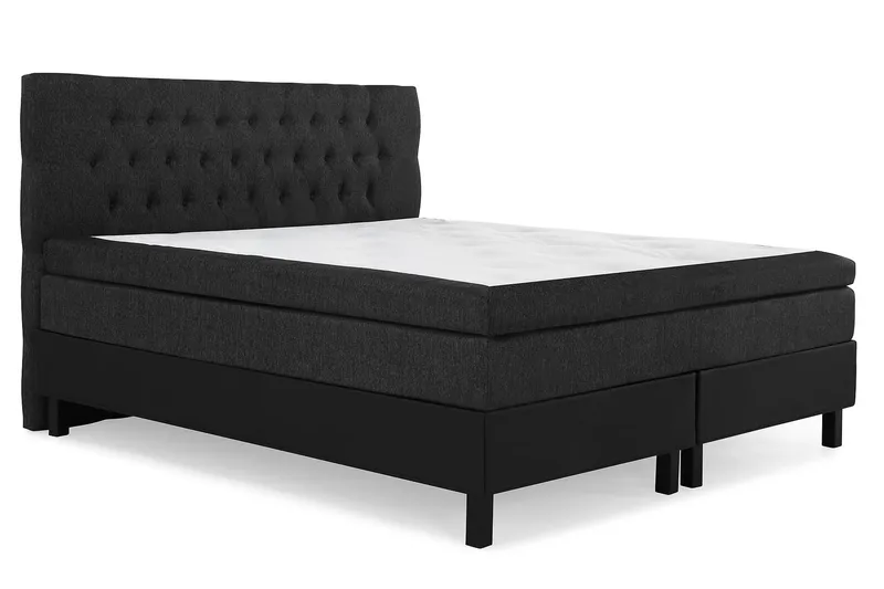 Lucky Komplett Sängpaket 160x200 Latex Diamant - Svart/Grå/PU - Products - Möbler - Säng - Kontinentalsäng