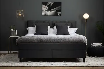 Lucky Komplett Sängpaket 160x200 Polyeter Diamant - Nackkudde Stor Svart/Grå - Products - Möbler - Säng - Kontinentalsäng