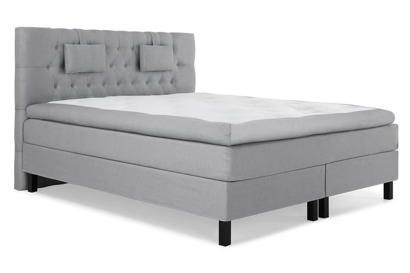 Lucky Komplett Sängpaket 180x200 Latex Diamant Sänggavel - Nackkudde Liten Mellangrå - Products - Möbler - Säng - Kontinentalsäng
