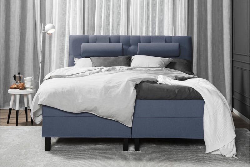 Lucky Komplett Sängpaket 180x200 Latex Diamant Sänggavel - Nackkudde Stor Mörkblå - Products - Möbler - Säng - Kontinentalsäng