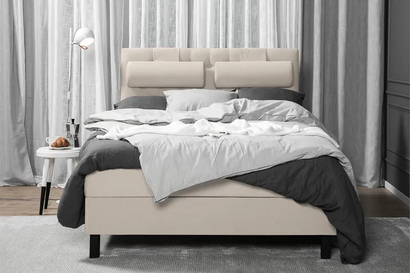 Lucky Kontinentalsäng 140x200Polyeter - Beige - Products - Möbler - Säng - Kontinentalsäng