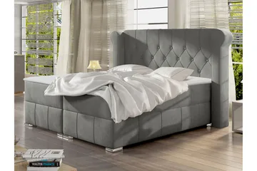 Lyckorna Kontinentalsäng 200x200 cm - Grå - Products - Möbler - Säng - Säng med förvaring