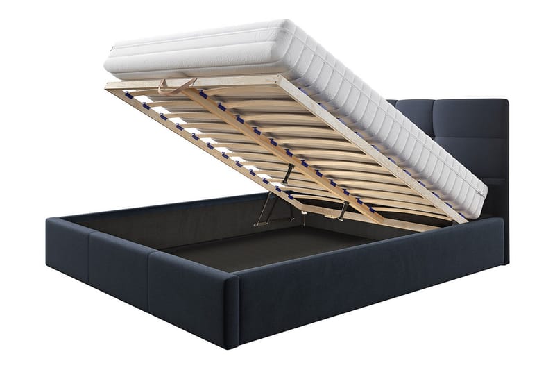 Nieres Förvaringssäng 140x200cm LED-belysning - Mörkblå - Products - Möbler - Säng - Säng med förvaring