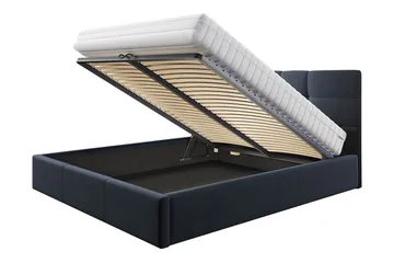 Nieres Förvaringssäng 140x200cm LED-belysning - Mörkblå - Products - Möbler - Säng - Säng med förvaring