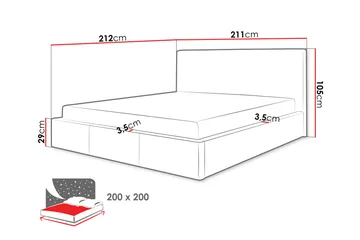 Nieres Sängram 200x200 cm - Brun - Products - Möbler - Säng - Sängram & sängstomme