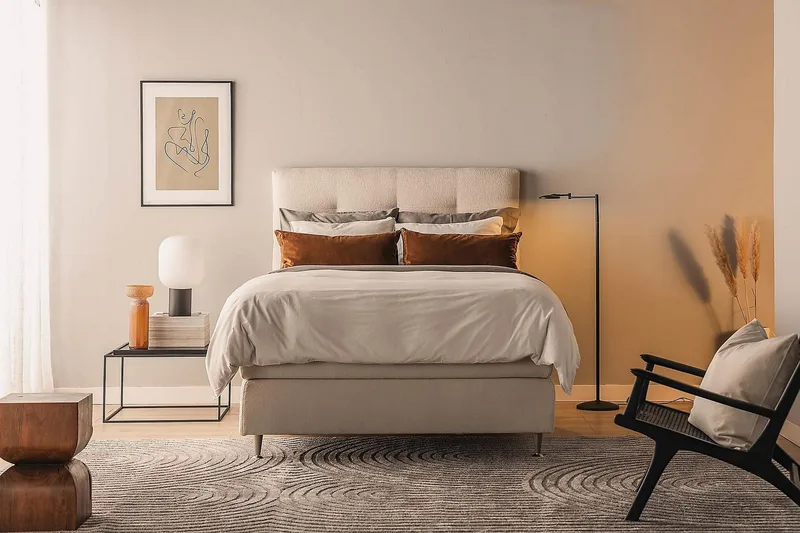 Oslo Lyx Sängpaket Kontinentalsäng 120x200 cm - Ljusbeige - Products - Möbler - Säng - Kontinentalsäng