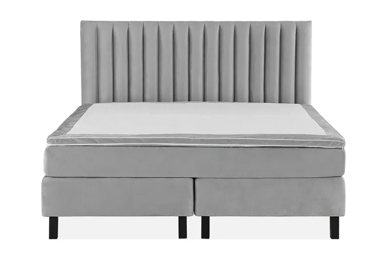 Princess Kontinentalsäng 180x200cm, Ljusgrå/Sammet