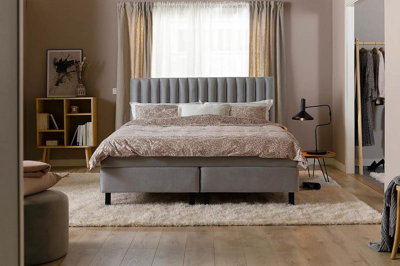 Princess Kontinentalsäng 180x200cm - Ljusgrå/Sammet - Products - Möbler - Säng - Kontinentalsäng
