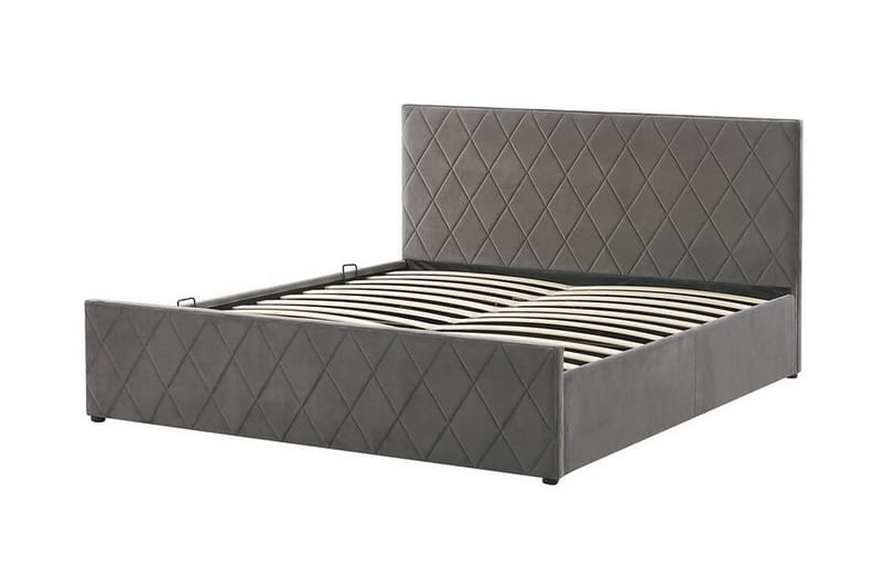 Rochefort Förvaringssäng 160x200 cm - Sammet/Grå - Products - Möbler - Säng - Säng med förvaring
