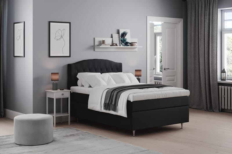 Belda Sänggavel 140 cm Svängd - Svart - Products - Möbler - Säng - Sängtillbehör & sänggavel - Sänggavel
