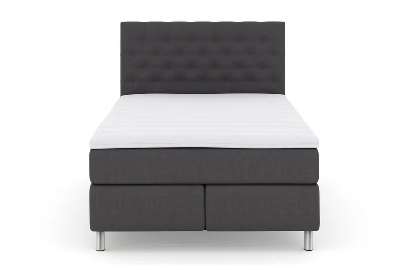 Select No 3 Komplett Sängpaket 140x200 Fast/Medium, Mörkgrå/Metall