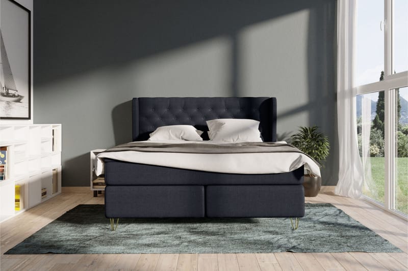 Select No 3 Komplett Sängpaket 180x200 Fast - Blå/Metall - Products - Möbler - Säng - Kontinentalsäng