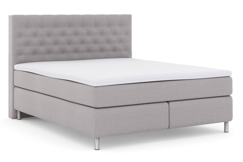 Select No 3 Kontinentalsäng 160x200 Fast - Ljusgrå/Metall - Products - Möbler - Säng - Kontinentalsäng