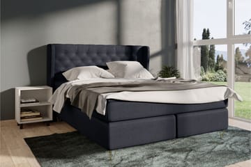 Select No 4 Komplett Sängpaket 140x200 Fast - Blå/Metall V-form - Products - Möbler - Säng - Kontinentalsäng
