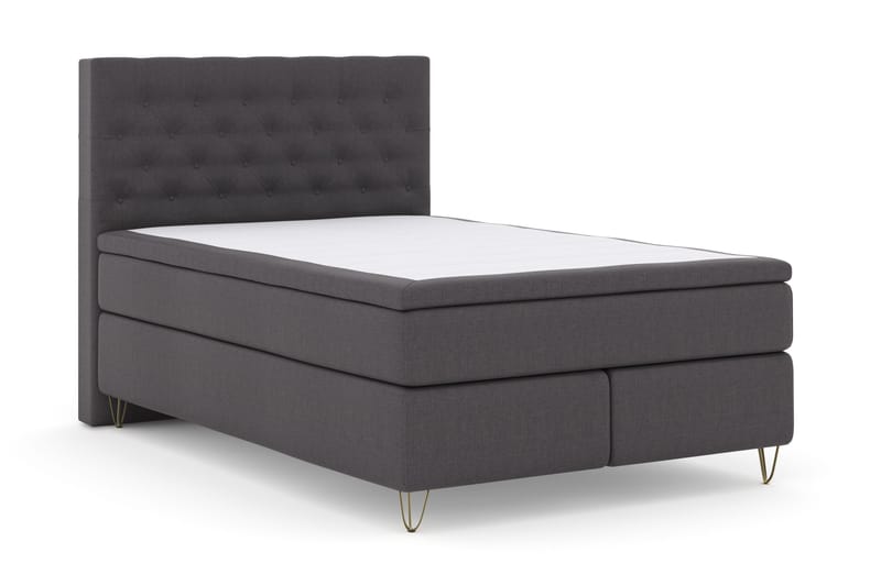 Select No 4 Komplett Sängpaket 140x200 Fast - Mörkgrå/Metall V-form - Products - Möbler - Säng - Kontinentalsäng