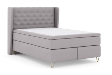 Select No 4 Komplett Sängpaket 140x200 Fast/Medium - Ljusgrå/Metall V-form - Products - Möbler - Säng - Kontinentalsäng