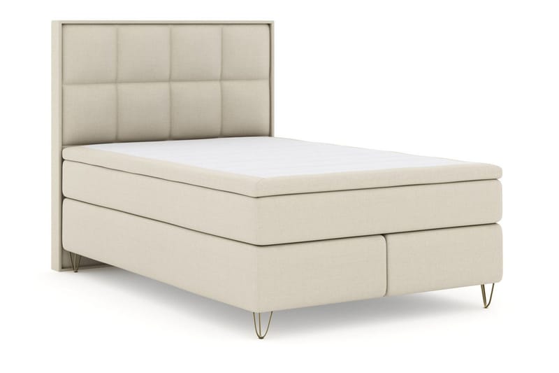 Select No 4 Komplett Sängpaket 140x200 Medium - Beige/Metall V-form - Products - Möbler - Säng - Kontinentalsäng