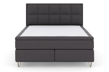 Select No 4 Komplett Sängpaket 160x200 Fast - Mörkgrå/Metall V-form - Products - Möbler - Säng - Kontinentalsäng