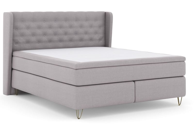 Select No 4 Komplett Sängpaket 160x200 Fast/Medium - Ljusgrå/Metall V-form - Products - Möbler - Säng - Kontinentalsäng