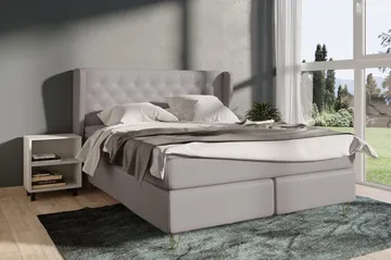 Select No 4 Komplett Sängpaket 180x200 Fast - Ljusgrå/Metall V-form - Products - Möbler - Säng - Kontinentalsäng