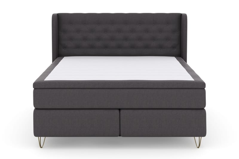 Select No 4 Komplett Sängpaket 180x200 Fast - Mörkgrå/Metall V-form - Products - Möbler - Säng - Kontinentalsäng