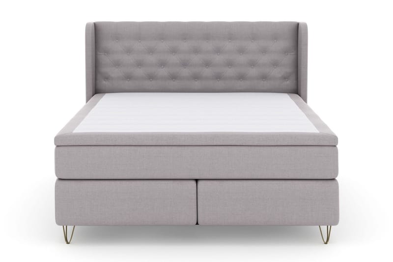 Select No 4 Komplett Sängpaket 180x200 Fast/Medium - Ljusgrå/Metall V-form - Products - Möbler - Säng - Kontinentalsäng