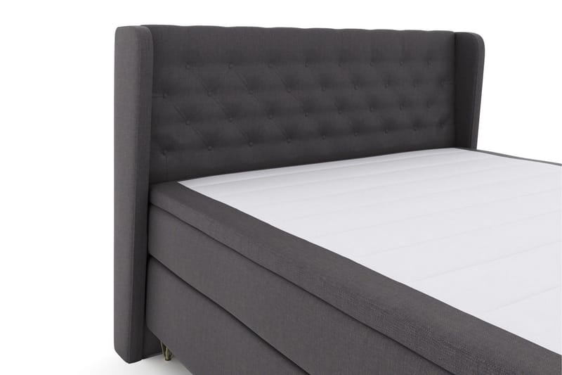 Select No 4 Komplett Sängpaket 180x200 Fast/Medium - Mörkgrå/Metall V-form - Products - Möbler - Säng - Kontinentalsäng