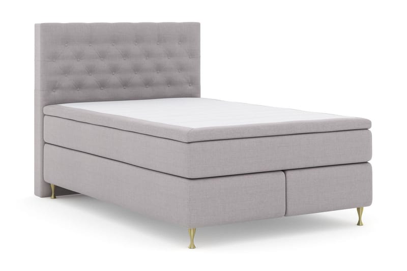 Select No 4 Kontinentalsäng 140x200 Fast - Ljusgrå/Guld - Products - Möbler - Säng - Kontinentalsäng