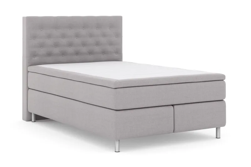 Select No 4 Kontinentalsäng 140x200 Fast - Ljusgrå/Metall - Products - Möbler - Säng - Kontinentalsäng