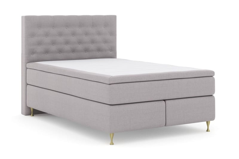 Select No 4 Kontinentalsäng 140x200 Fast/Medium - Ljusgrå/Guld - Products - Möbler - Säng - Kontinentalsäng