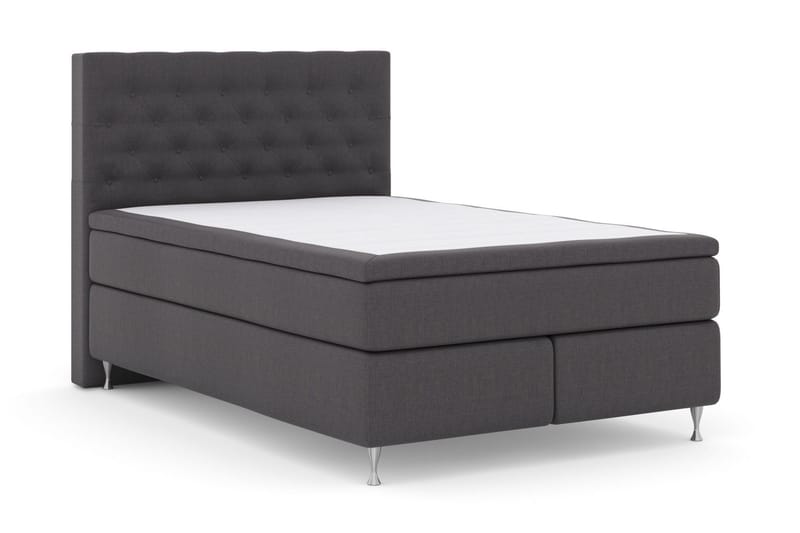 Select No 4 Kontinentalsäng 140x200 Fast/Medium - Mörkgrå/Silver - Products - Möbler - Säng - Kontinentalsäng