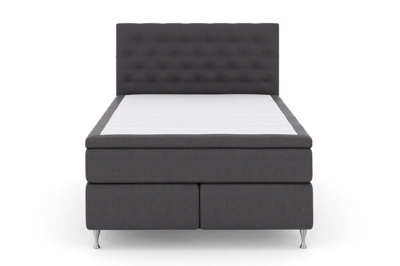 Select No 4 Kontinentalsäng 140x200 Fast/Medium - Mörkgrå/Silver - Products - Möbler - Säng - Kontinentalsäng