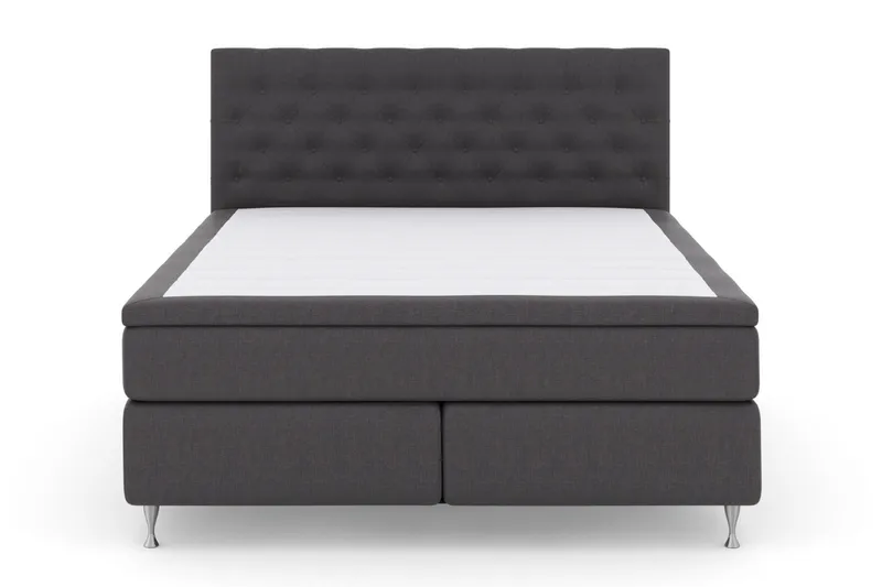 Select No 4 Kontinentalsäng 180x200 Fast/Medium, Mörkgrå/Silver