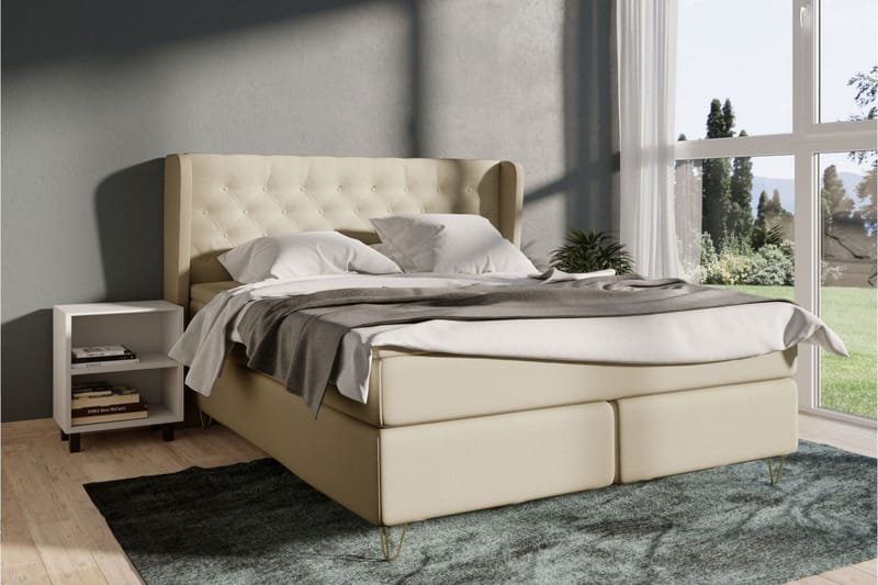 Select No 5 Komplett Sängpaket 120x200 Medium Watergel - Beige/Koppar - Products - Möbler - Säng - Enkelsäng