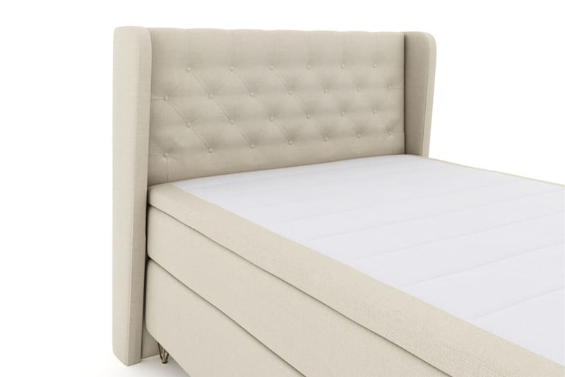 Select No 5 Komplett Sängpaket 140x200 Fast/Medium Latex - Beige/Metall V-form - Products - Möbler - Säng - Kontinentalsäng