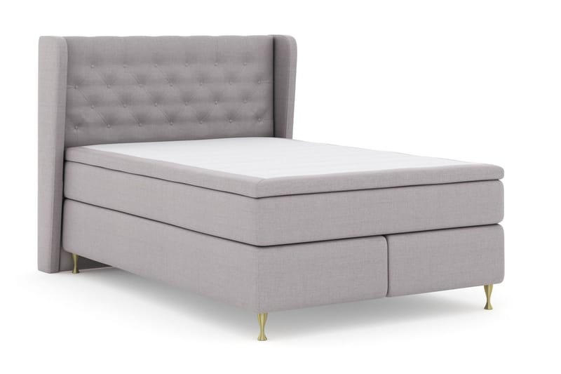 Select No 5 Komplett Sängpaket 140x200 Fast/Medium Latex - Ljusgrå/Guld - Products - Möbler - Säng - Kontinentalsäng